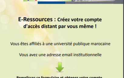 CNRST/Création des comptes E-Ressources